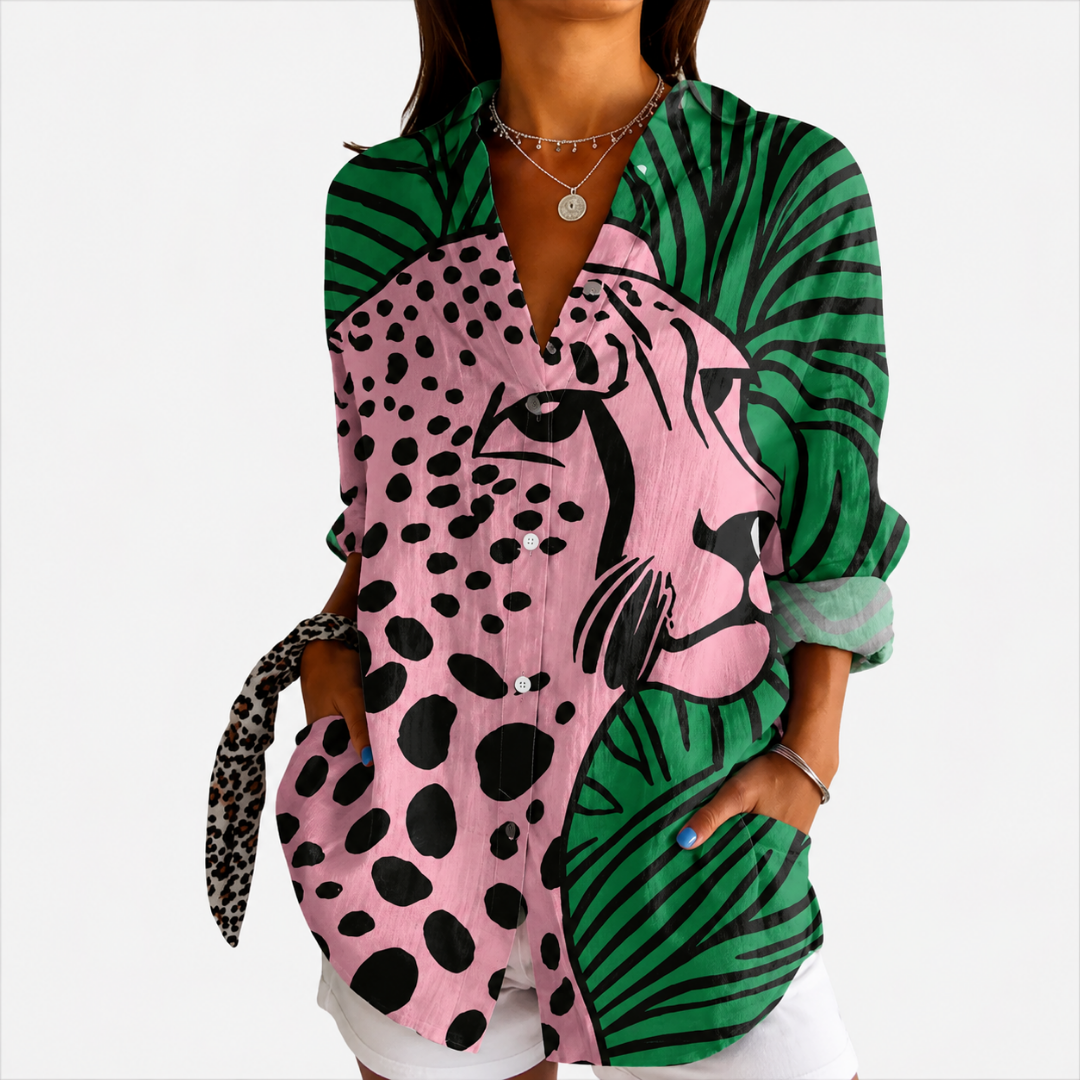 Blusa ligera con estampado colorido