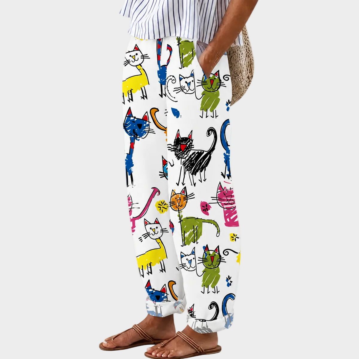 Pantalones cómodos Gatos felices