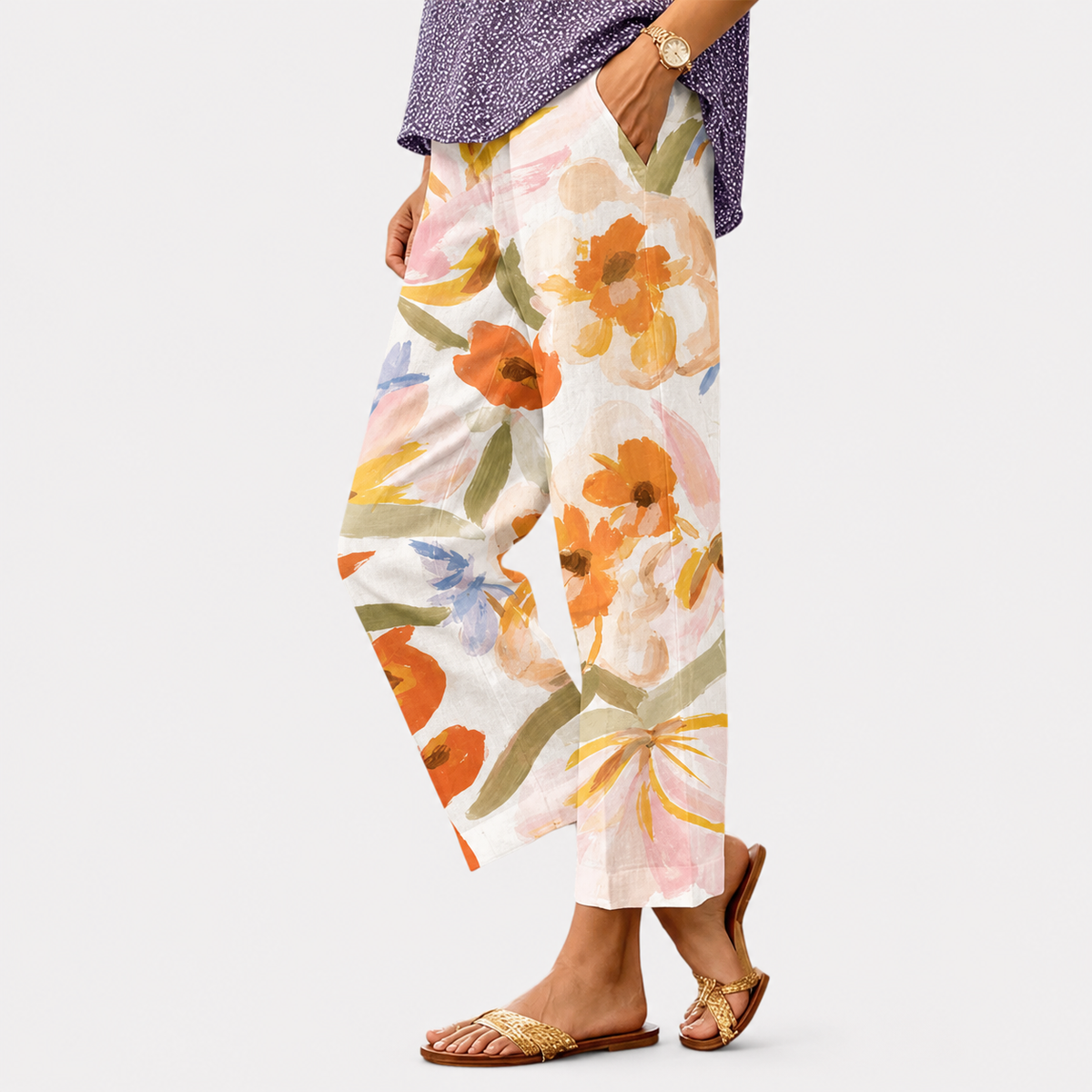 Pantalones estampados diarios para mujer