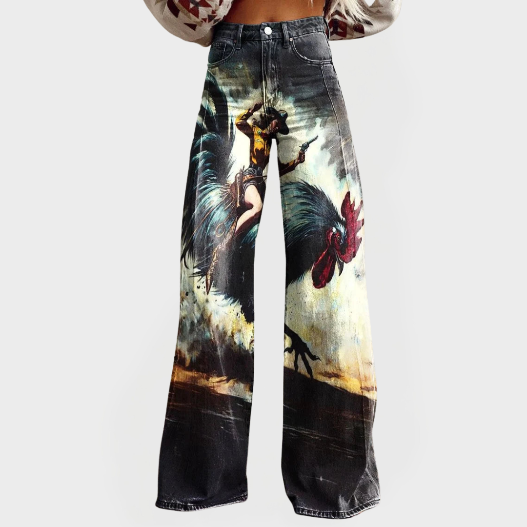 Jeans cómodos con diseño gráfico