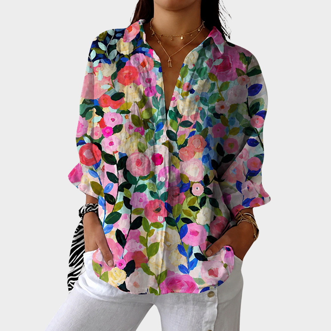 Blusa ligera con estampado colorido