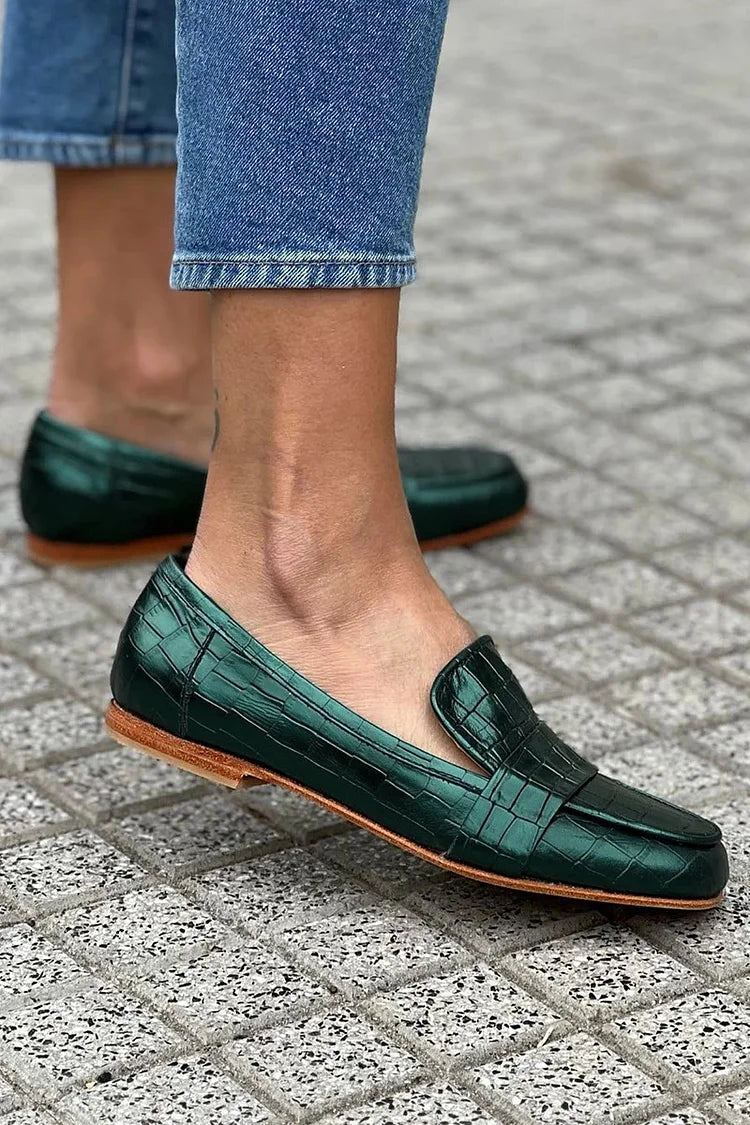 Giselle | Mocasines con efecto cocodrilo