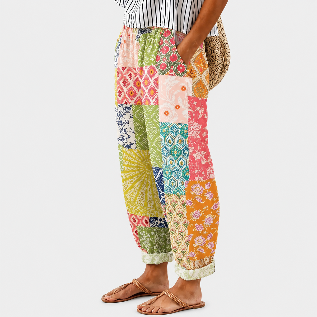 Pantalones cómodos Floración en mosaico