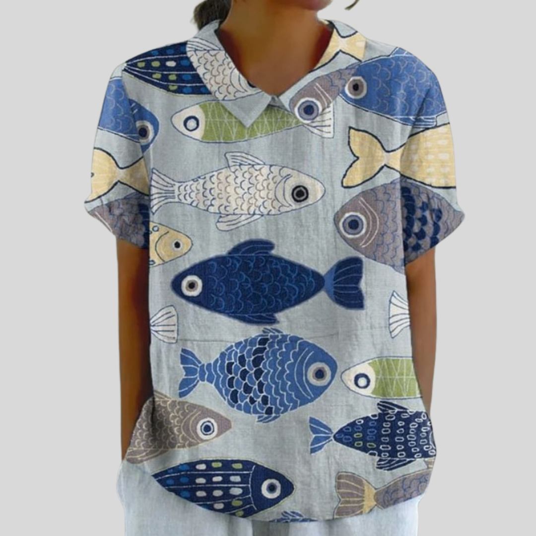 Marianne | Blusa con estampado náutico