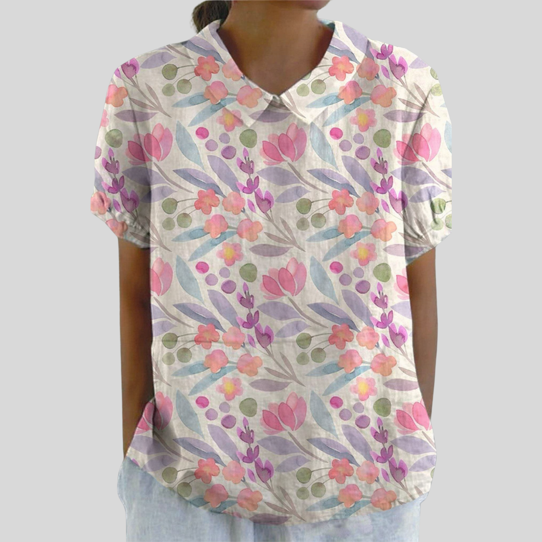 Aurelia | Blusa con estampado floral gráfico