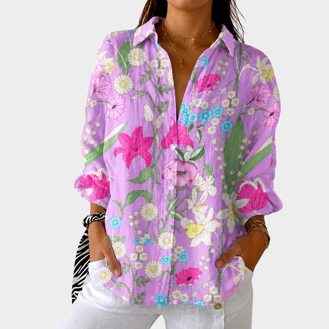 Blusa ligera con estampado colorido