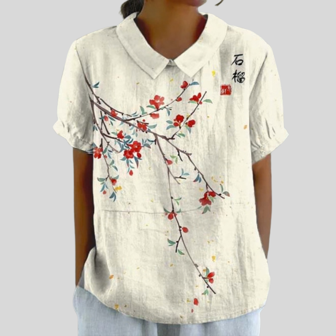 Suzanne | Blusa floral minimalista