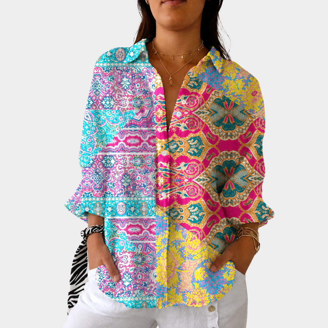Blusa ligera con estampado colorido