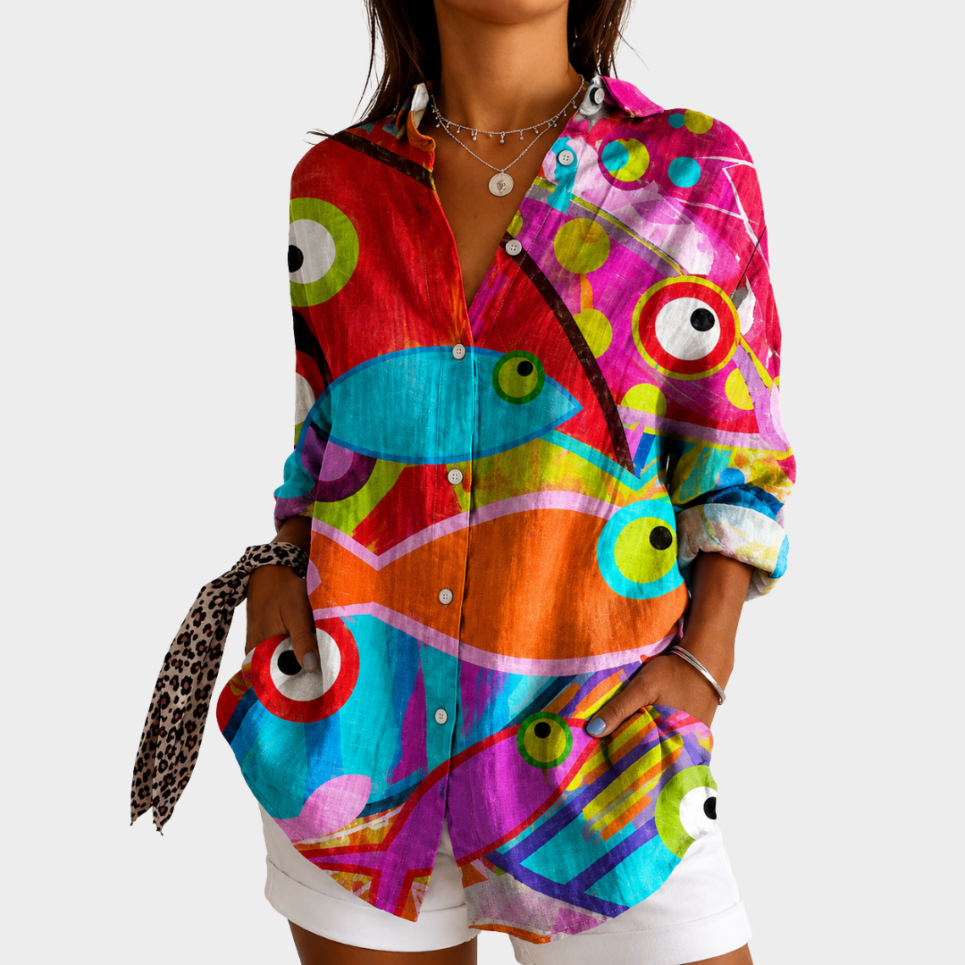 Blusa ligera con estampado colorido