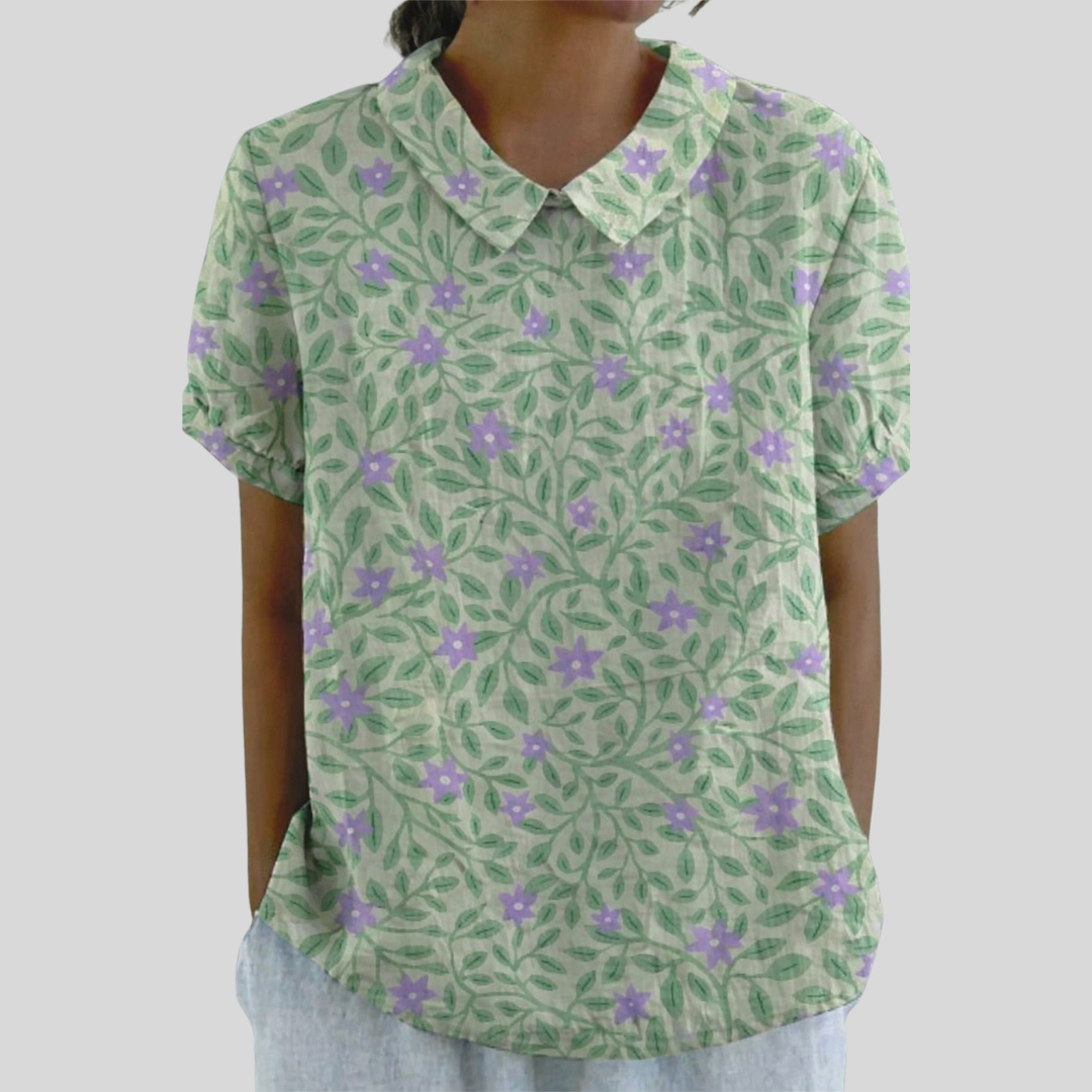 Lucienne | Blusa con estampado de follaje florido