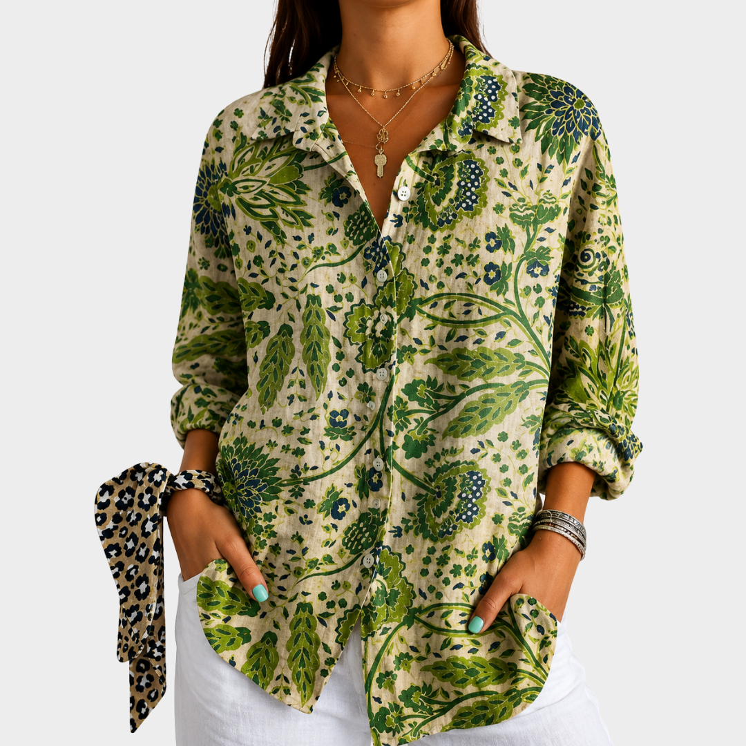 Blusa ligera con estampado colorido