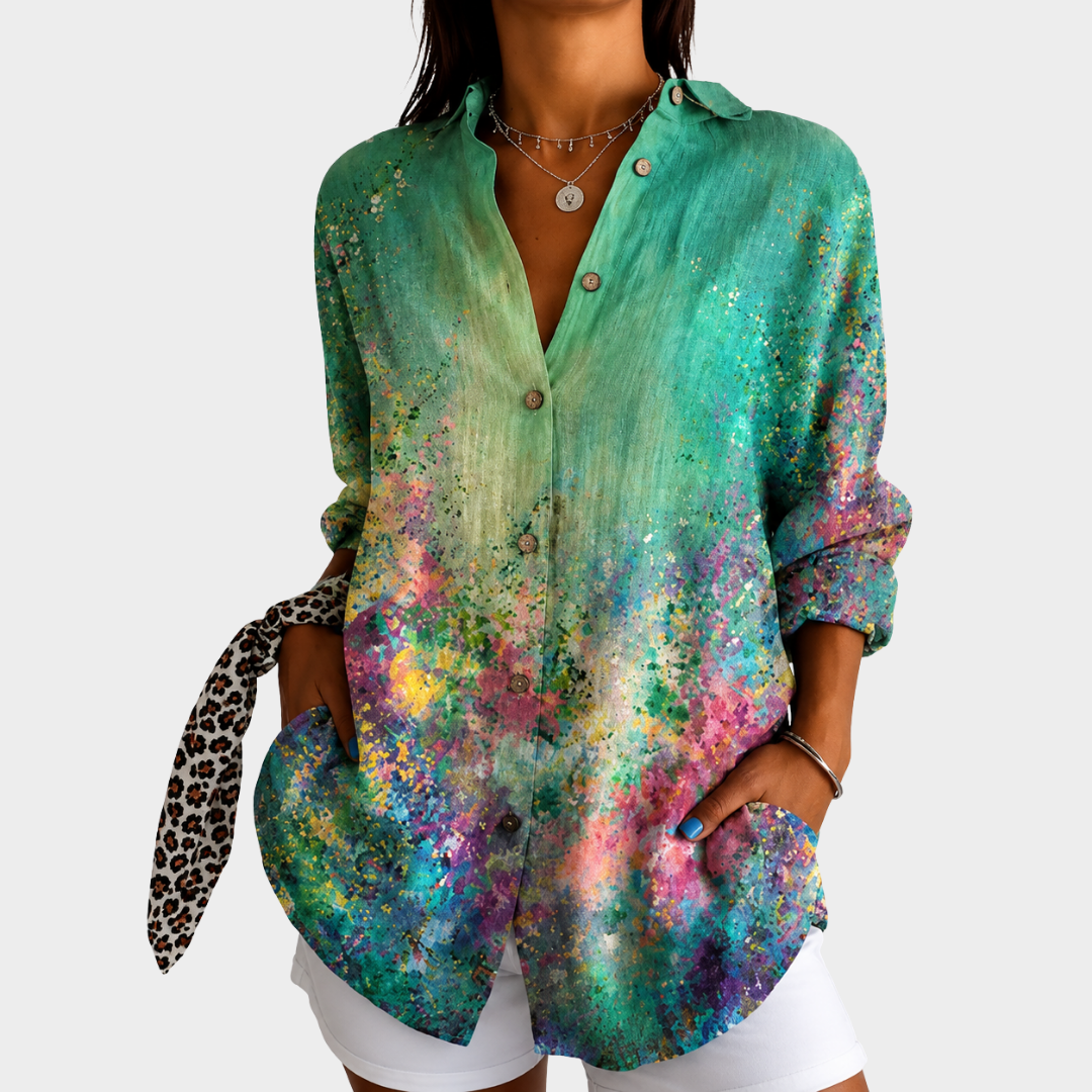 Blusa ligera con estampado colorido