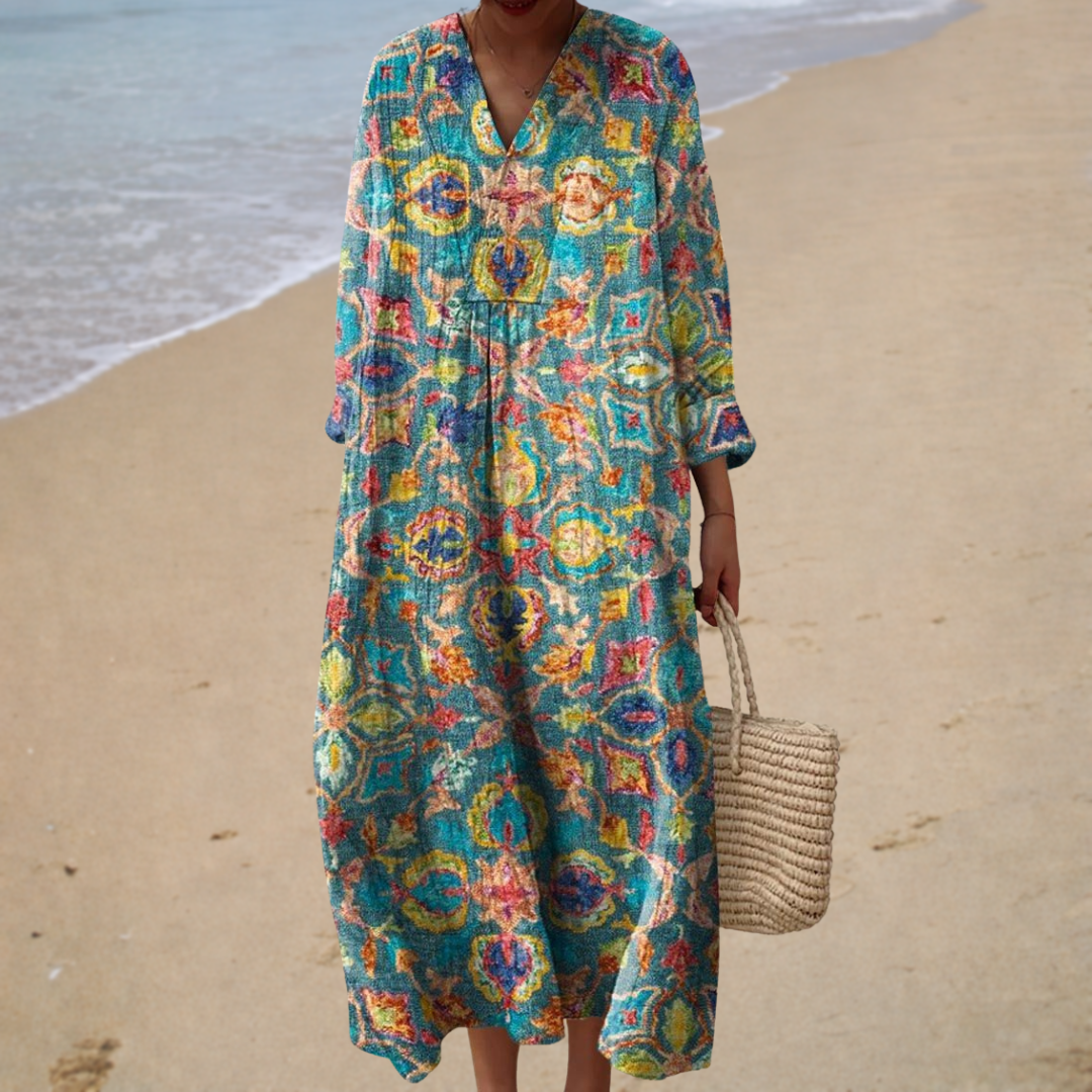 Vestido estampado de verano que resalta
