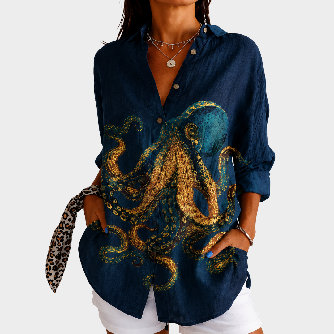 Blusa ligera con estampado colorido