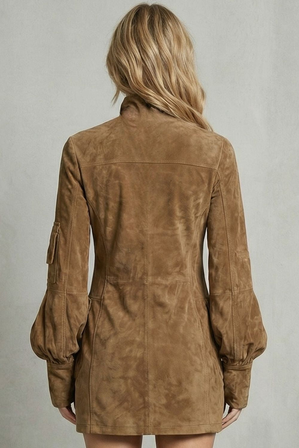 Marcella – Minivestido con cuello alto y efecto ante