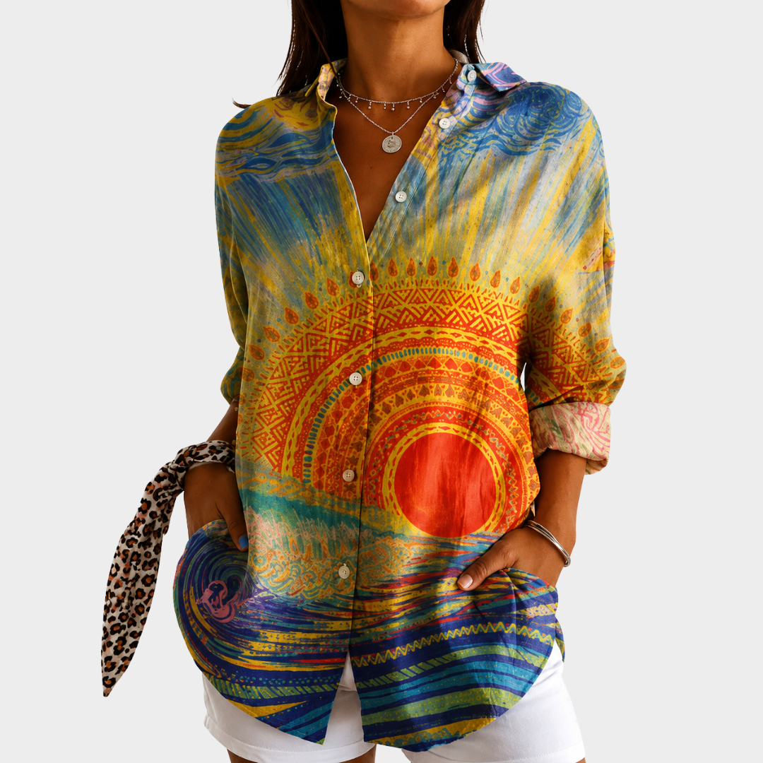 Blusa ligera con estampado colorido