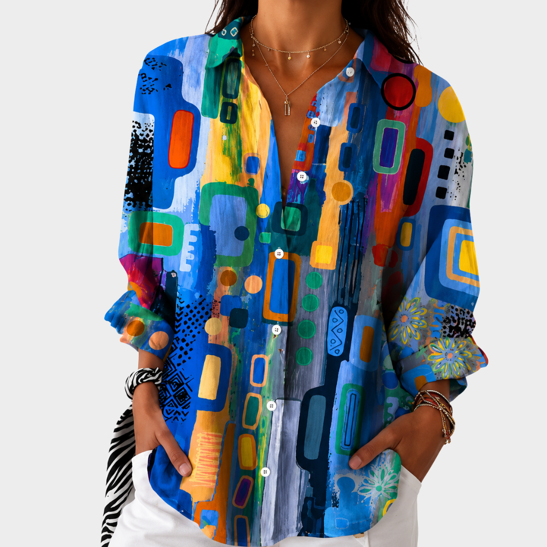 Blusa ligera con estampado colorido