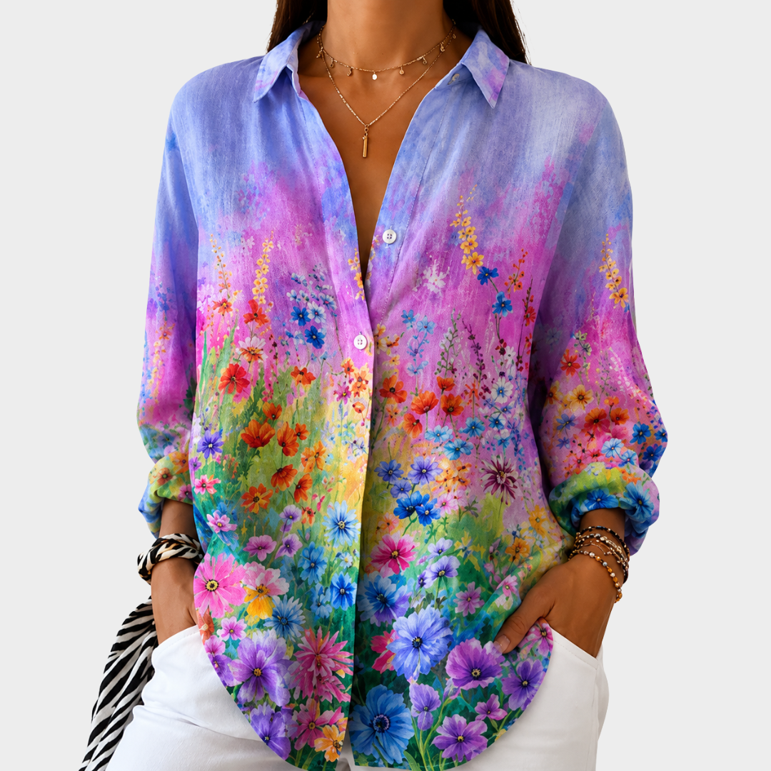 Blusa ligera con estampado colorido