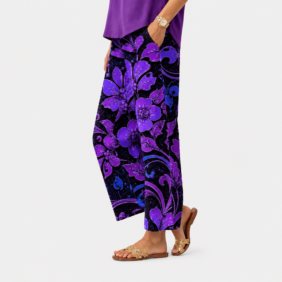 Pantalones de jardín morado medianoche