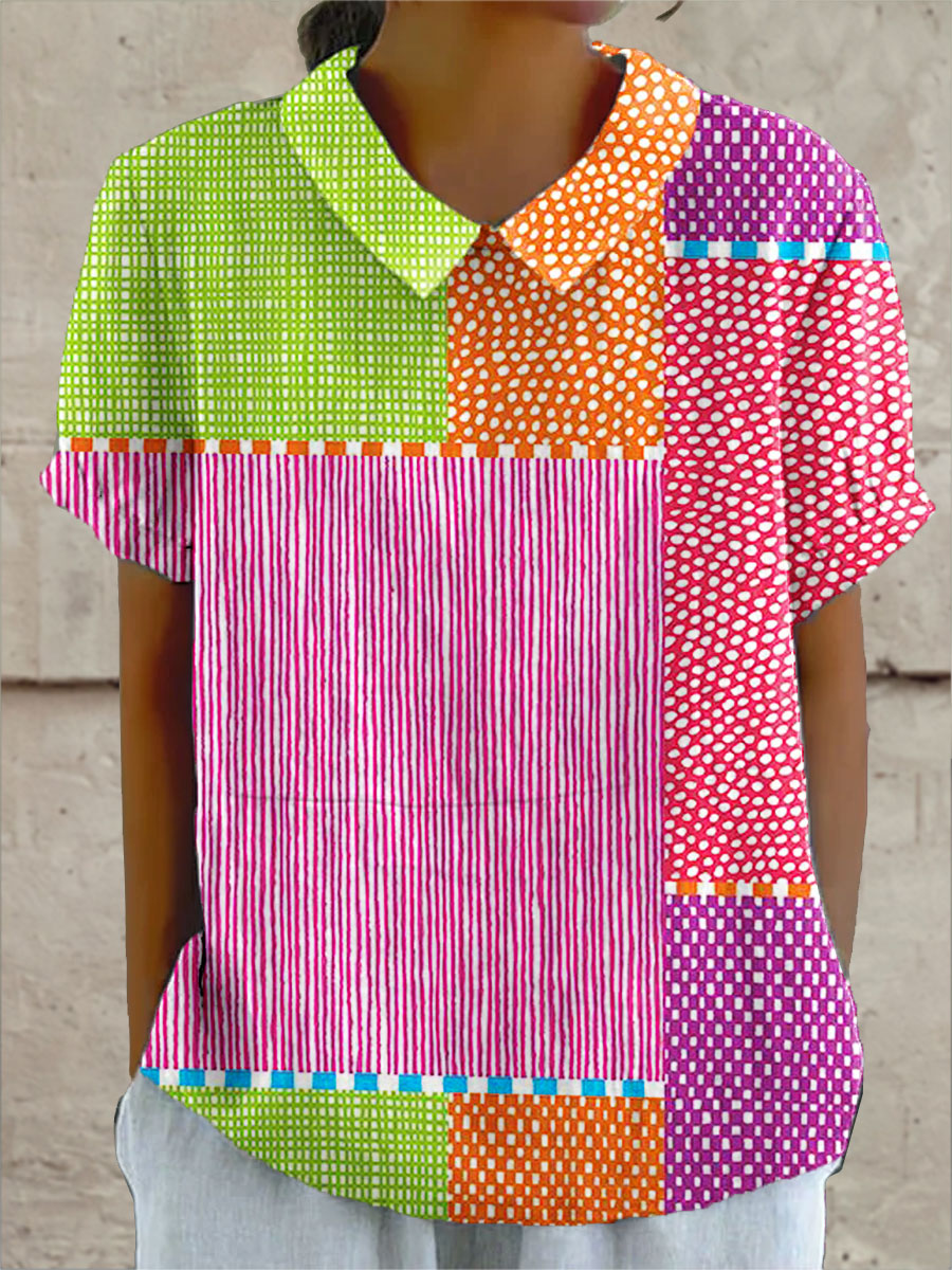 Zoé | Blusa colorida de retazos