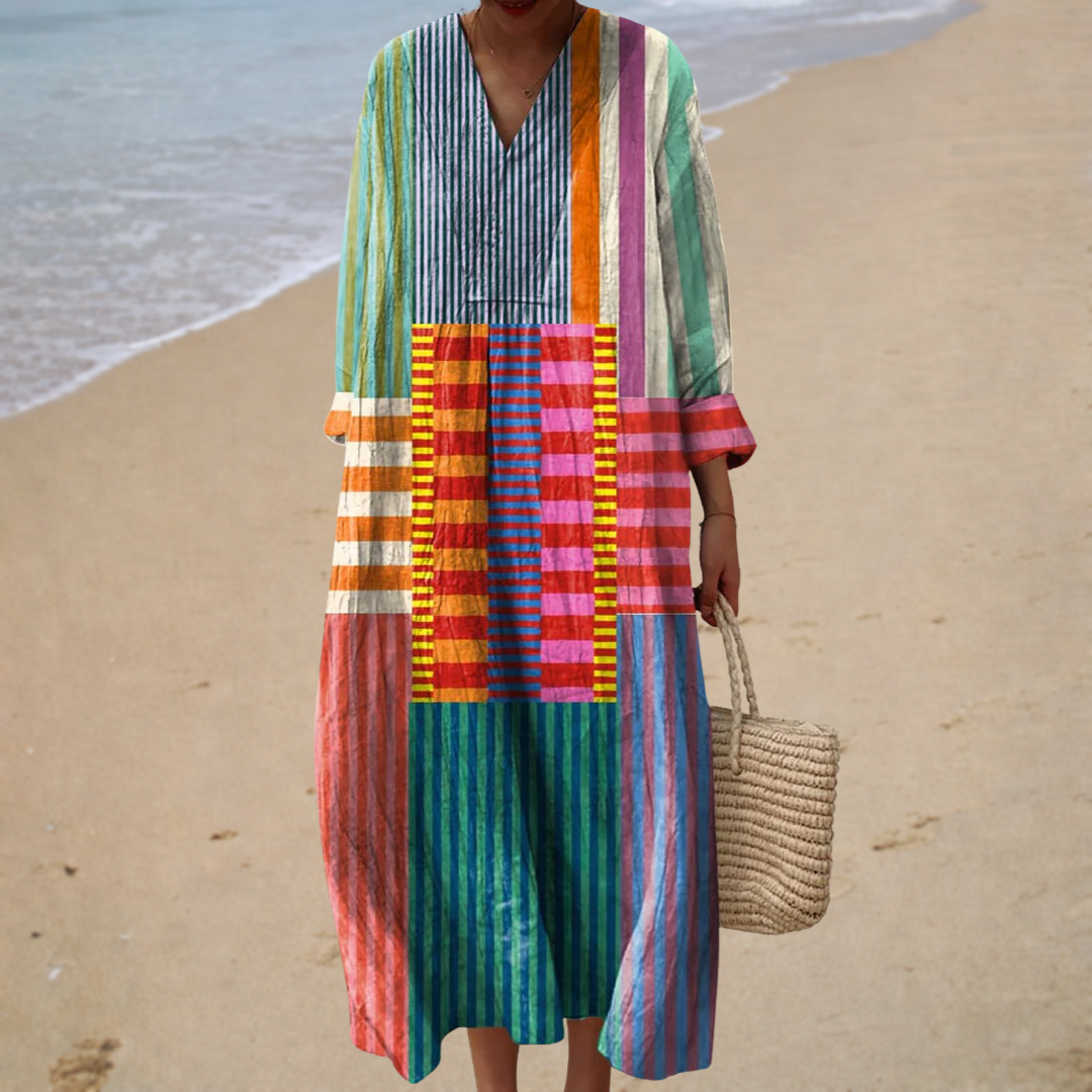 Frida | Vestido artístico de bloques de color