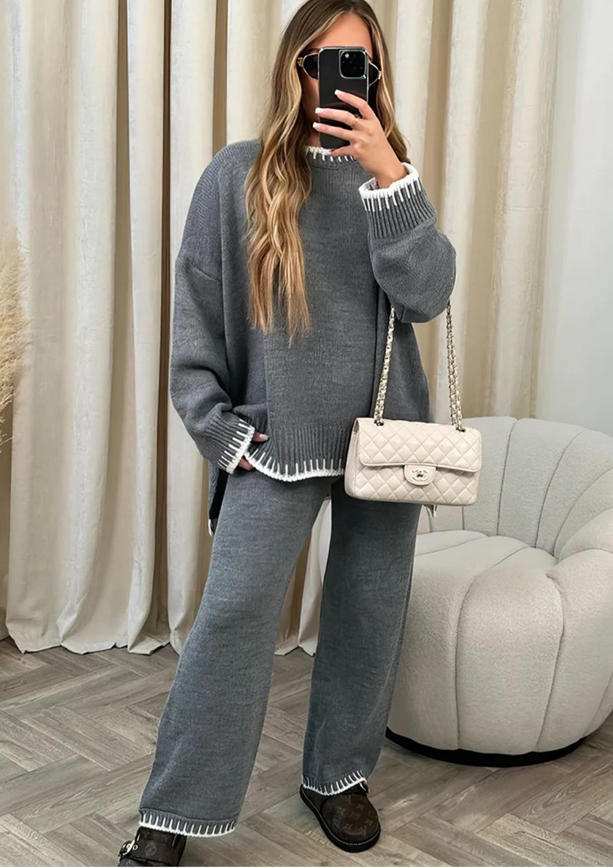 Conjunto de ropa de estar por casa holgado para mujer
