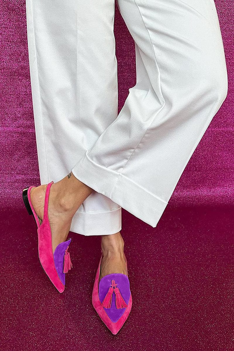 Tessa | Zapatos de tacón con tira trasera y flecos