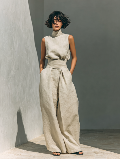 Venancia™ | Conjunto minimalista de top y pantalón de pierna ancha
