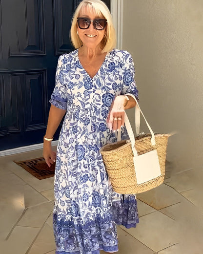 Keisha | Elegante vestido floral con escote en V
