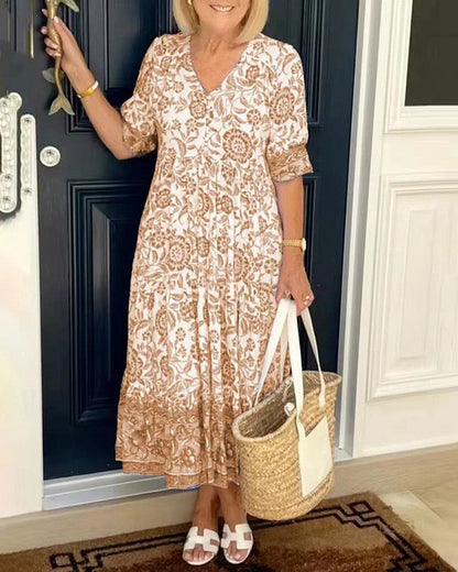 Keisha | Elegante vestido floral con escote en V