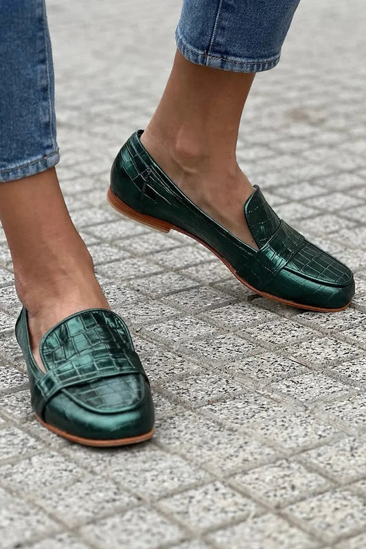 Giselle | Mocasines con efecto cocodrilo