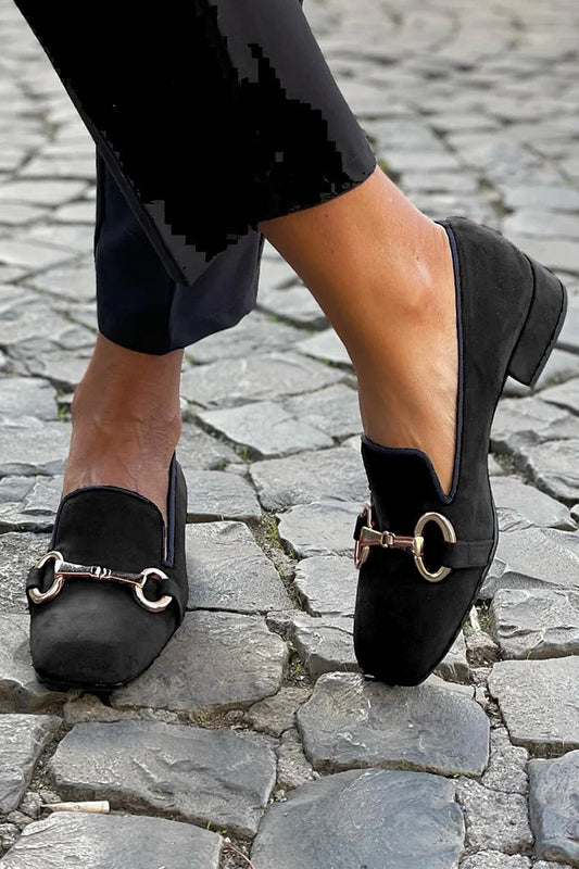 Candice | Mocasines negros con detalles dorados B