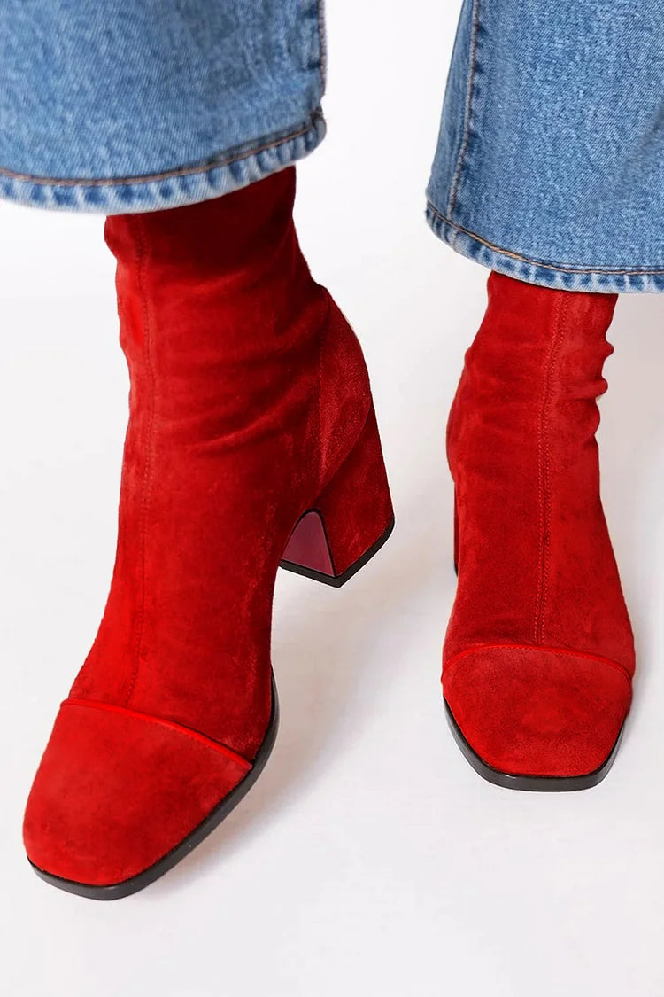 Frances | Botines de punta cuadrada con tacón llamativo