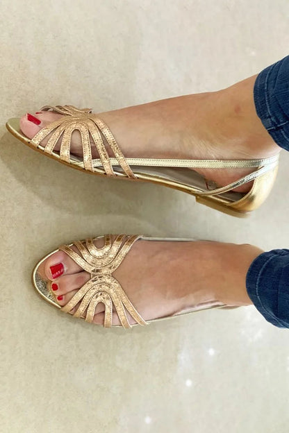 Sandalias Eleonora Verano color oro claro