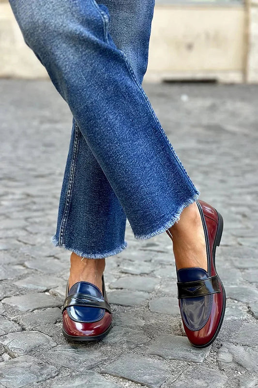 Antonia | Mocasines tricolores brillantes