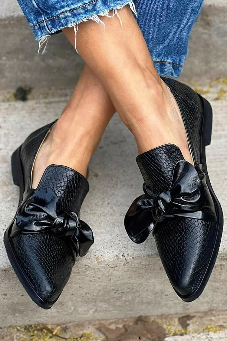 Georgia | Mocasines negros con lazo brillante
