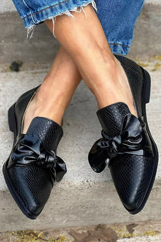 Georgia | Mocasines negros con lazo brillante