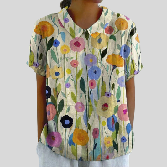 Solène | Blusa floral gráfica