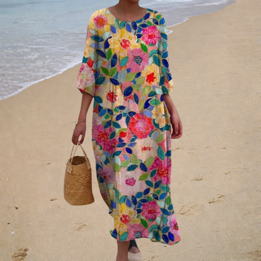 Aurelia | Vestido largo floral vibrante