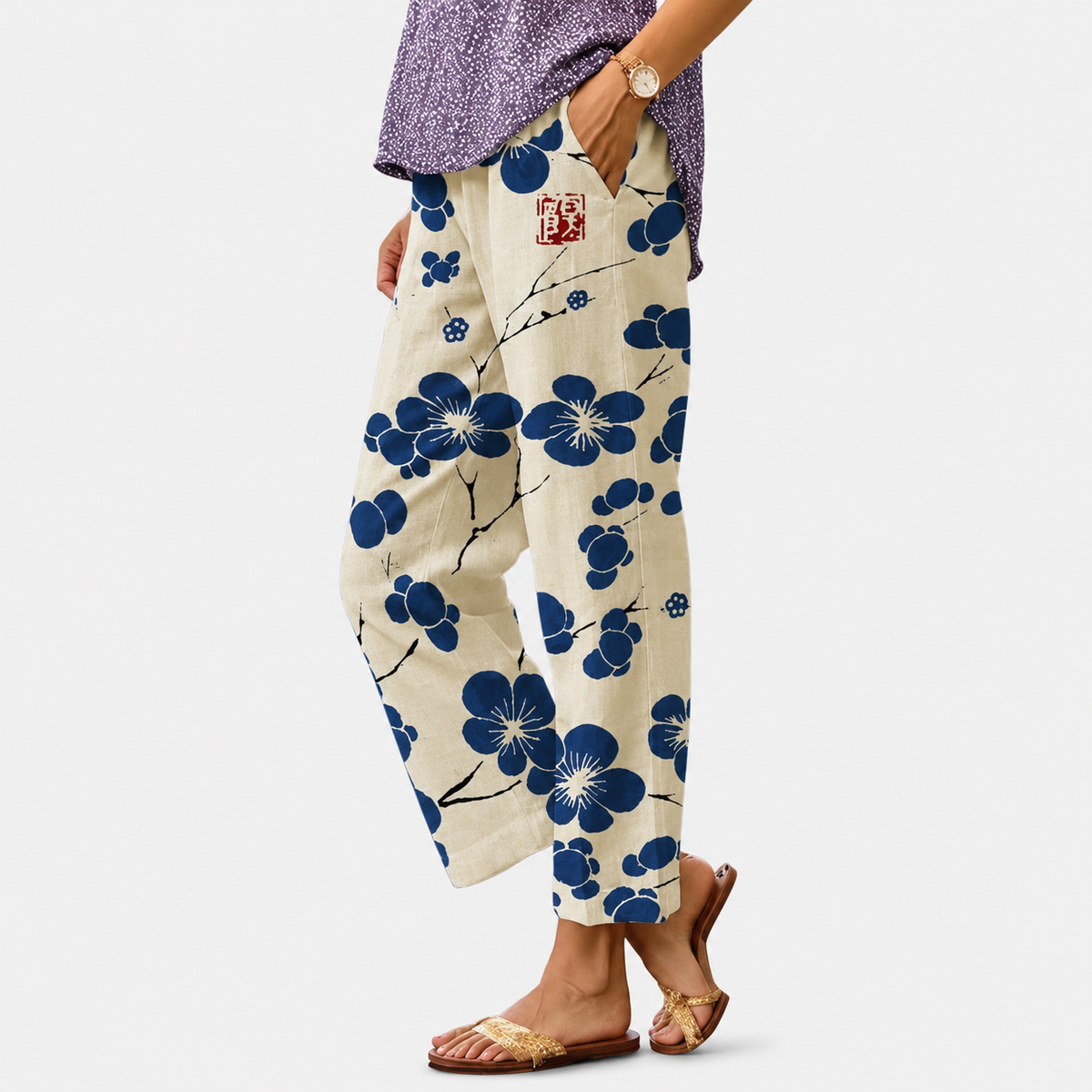 Pantalones de mujer con cintura elástica