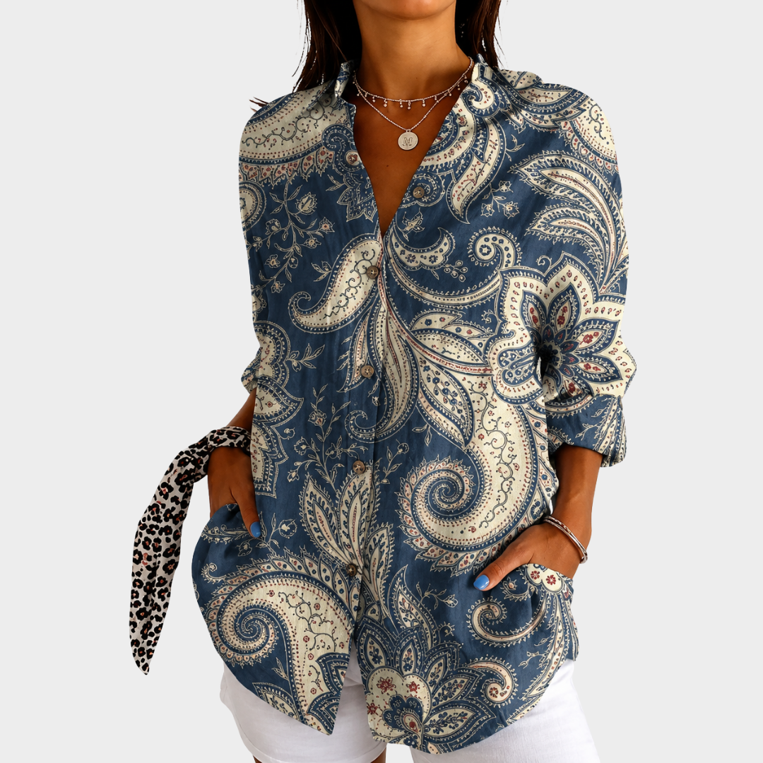 Blusa ligera con estampado colorido
