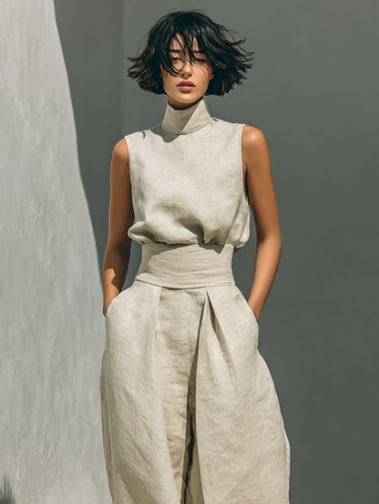 Venancia™ | Conjunto minimalista de top y pantalón de pierna ancha