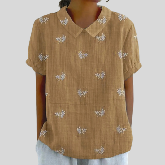 Geneviève | Blusa discreta bordada