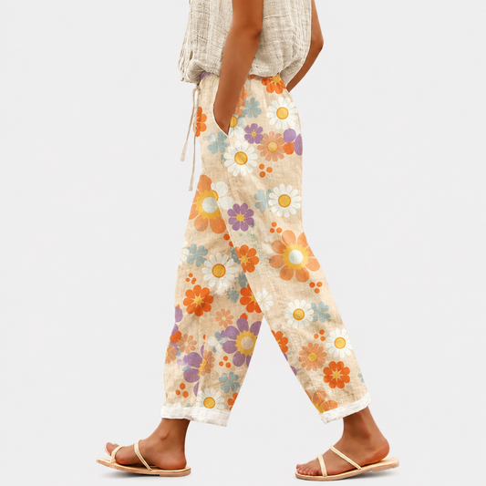 Pantalones con estampado floral para mujer