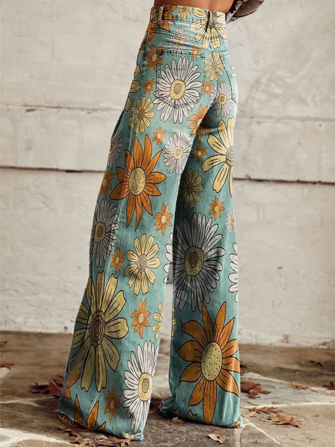 Scarlett™ - Pantalones de pierna ancha con estampado floral retro