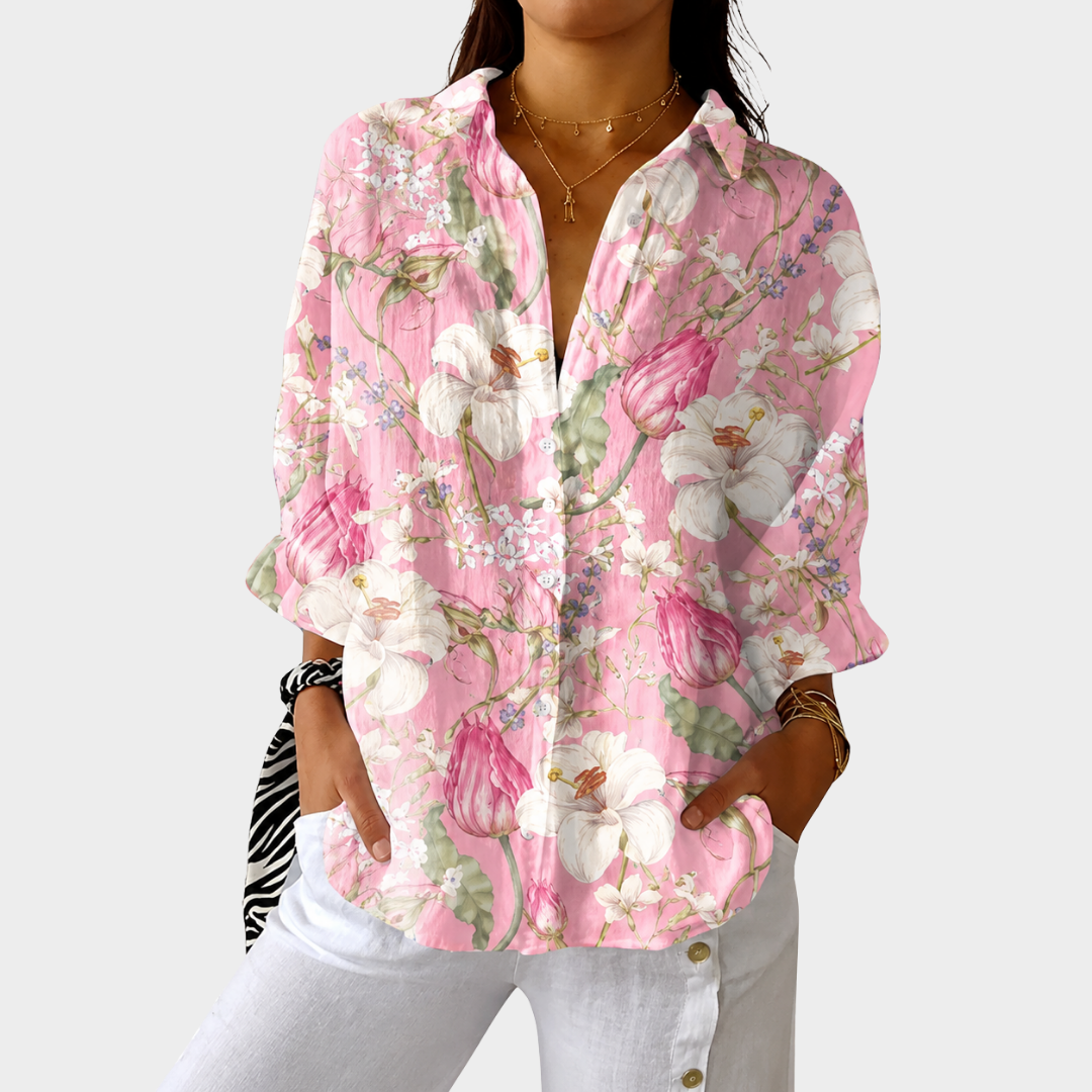 Blusa ligera con estampado colorido