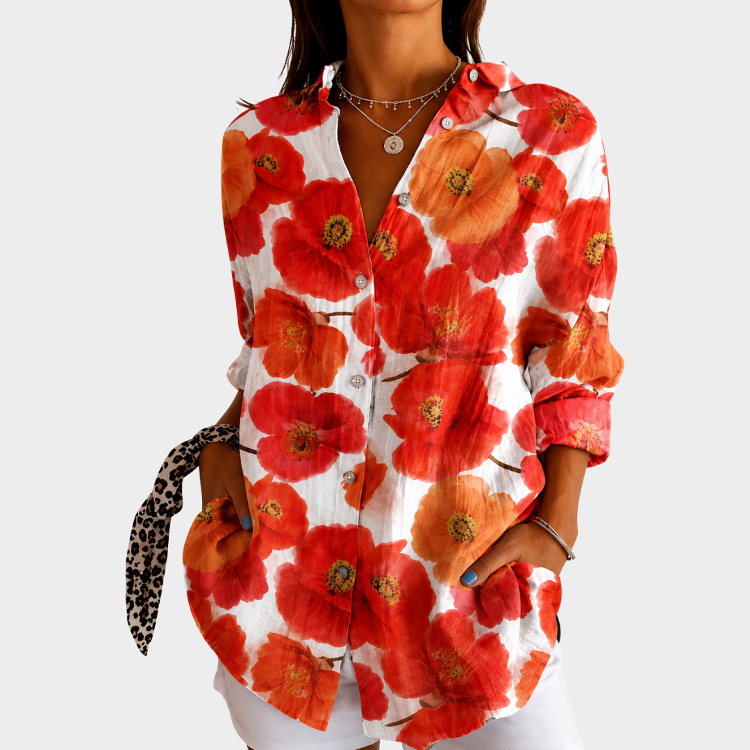Blusa ligera con estampado colorido