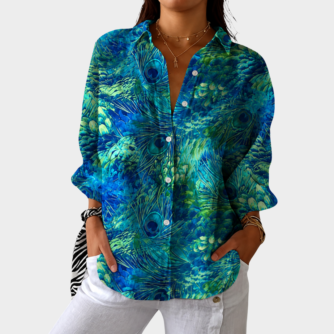 Blusa ligera con estampado colorido