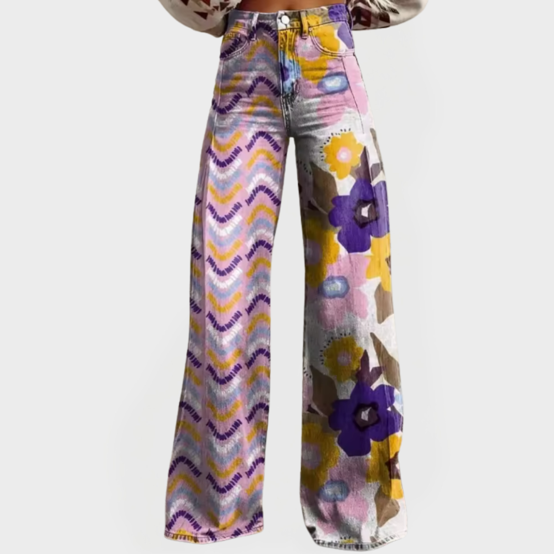 Pantalones elegantes con piernas y patrones sueltos