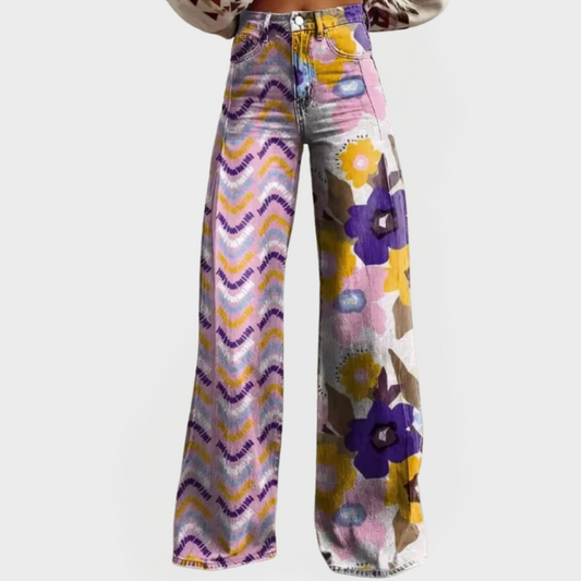 Pantalones elegantes con piernas y patrones sueltos